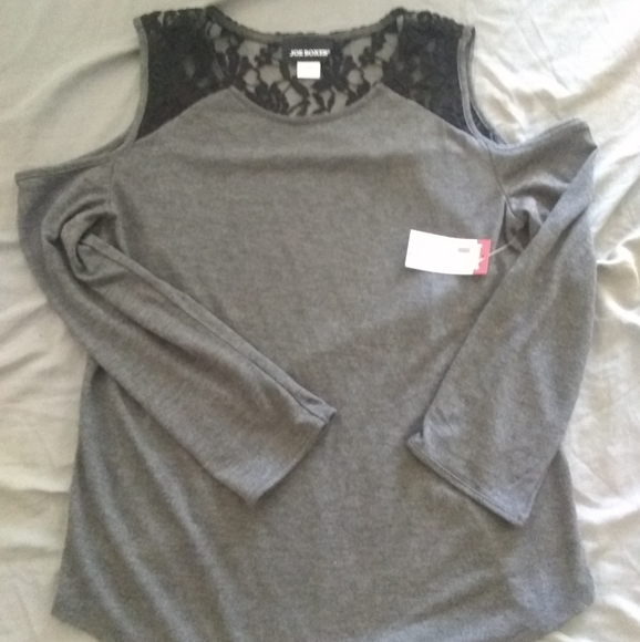 NWT Joe Boxer Cold Shoulder Top, Sz S - Picture 1 of 3